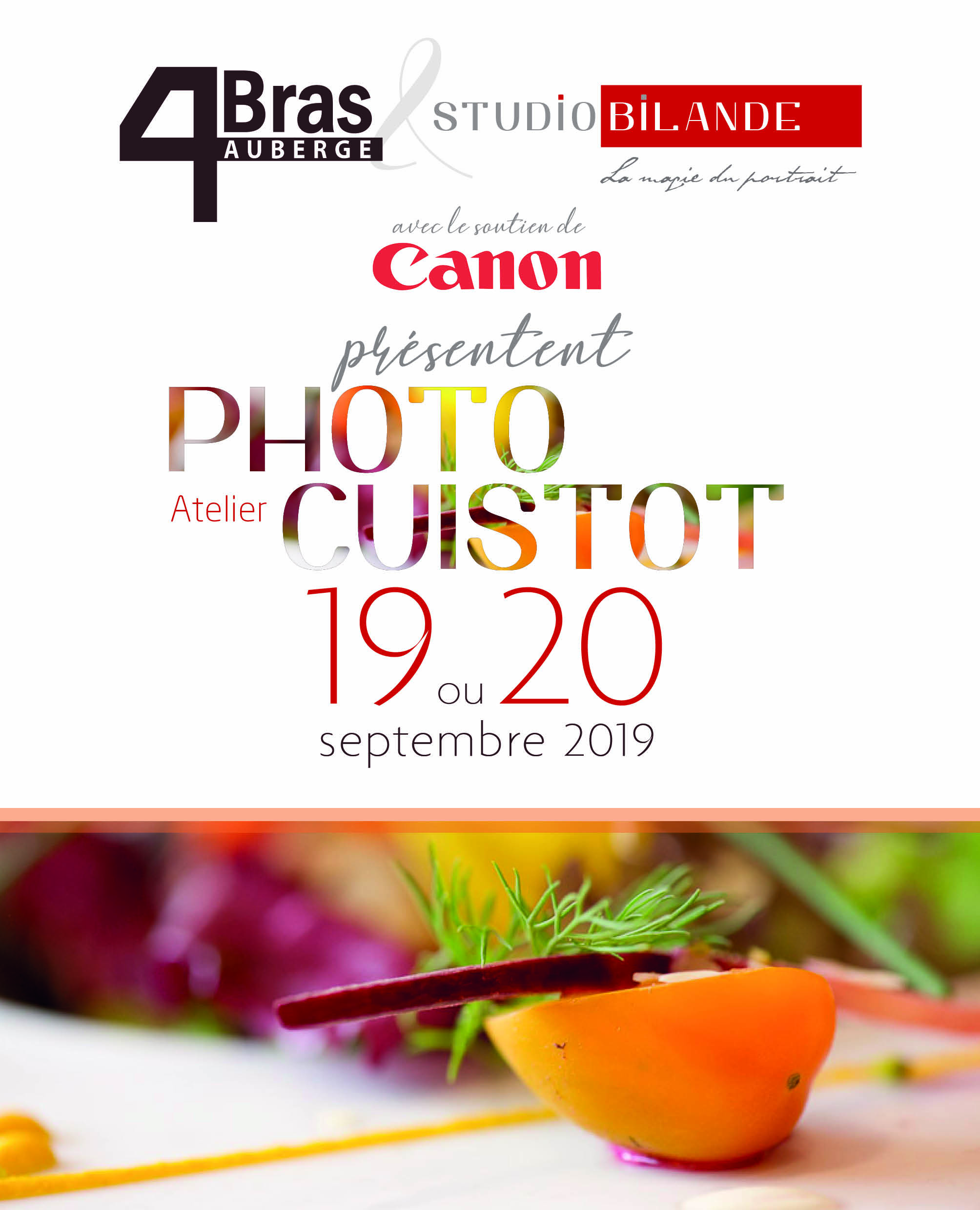 Atelier Photo le 19 et 20 septembre 2019 par Studio Bilande et l'Auberge des 4 Bras à Philippeville